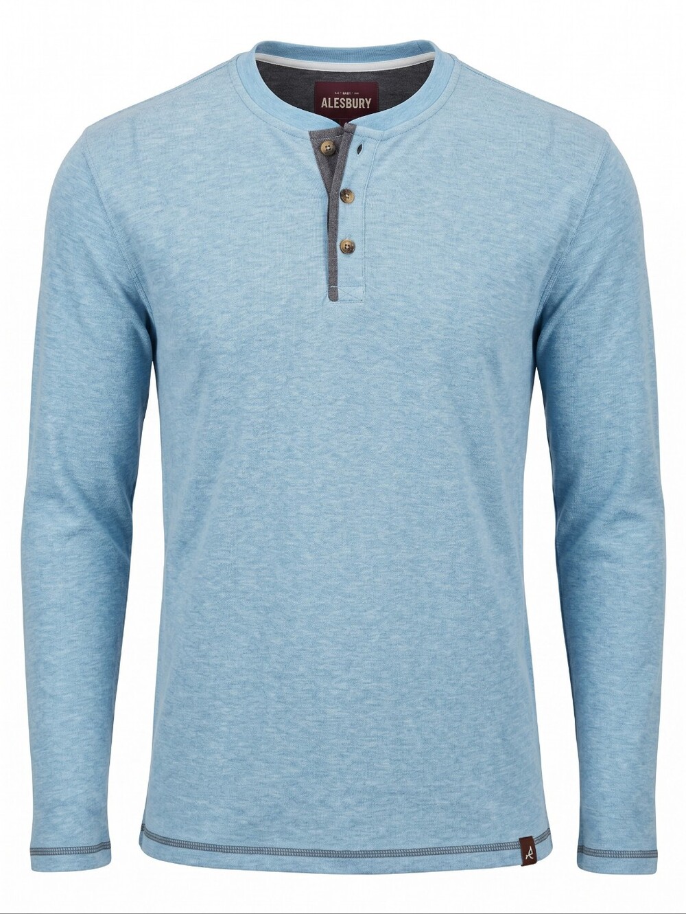 Alesbury Men's Sky Blue Long Sleeve Henley